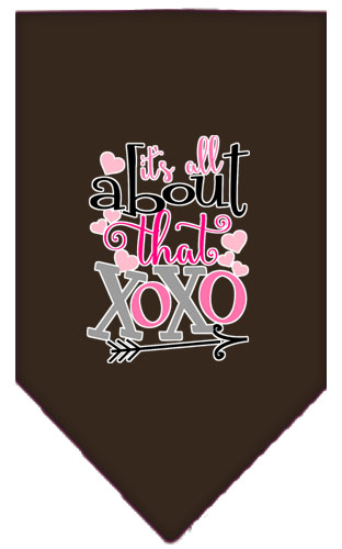 All About that XOXO Screen Print Bandana Cocoa Large